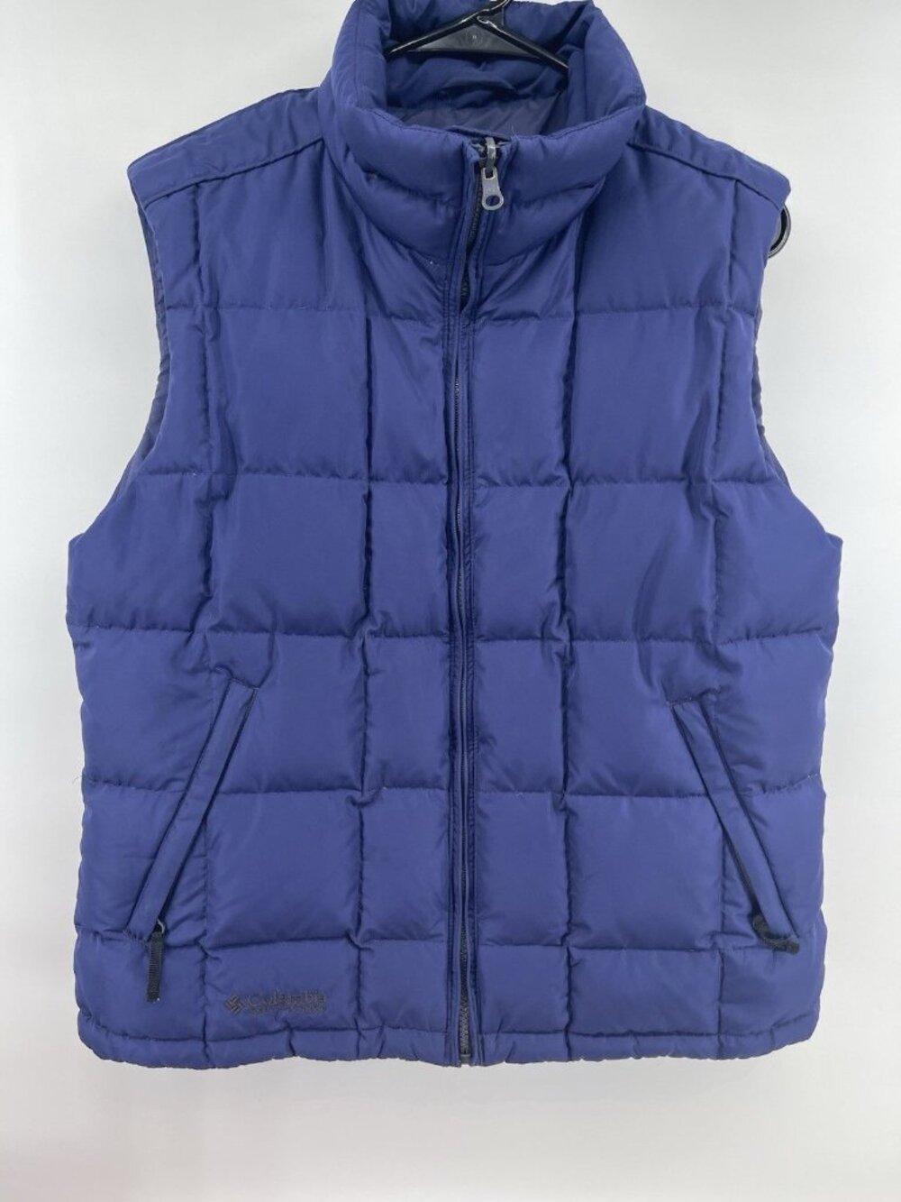 Columbia Vest Womens LG Blue Puffer Quilted Core Interchange Down Pockets Hiking